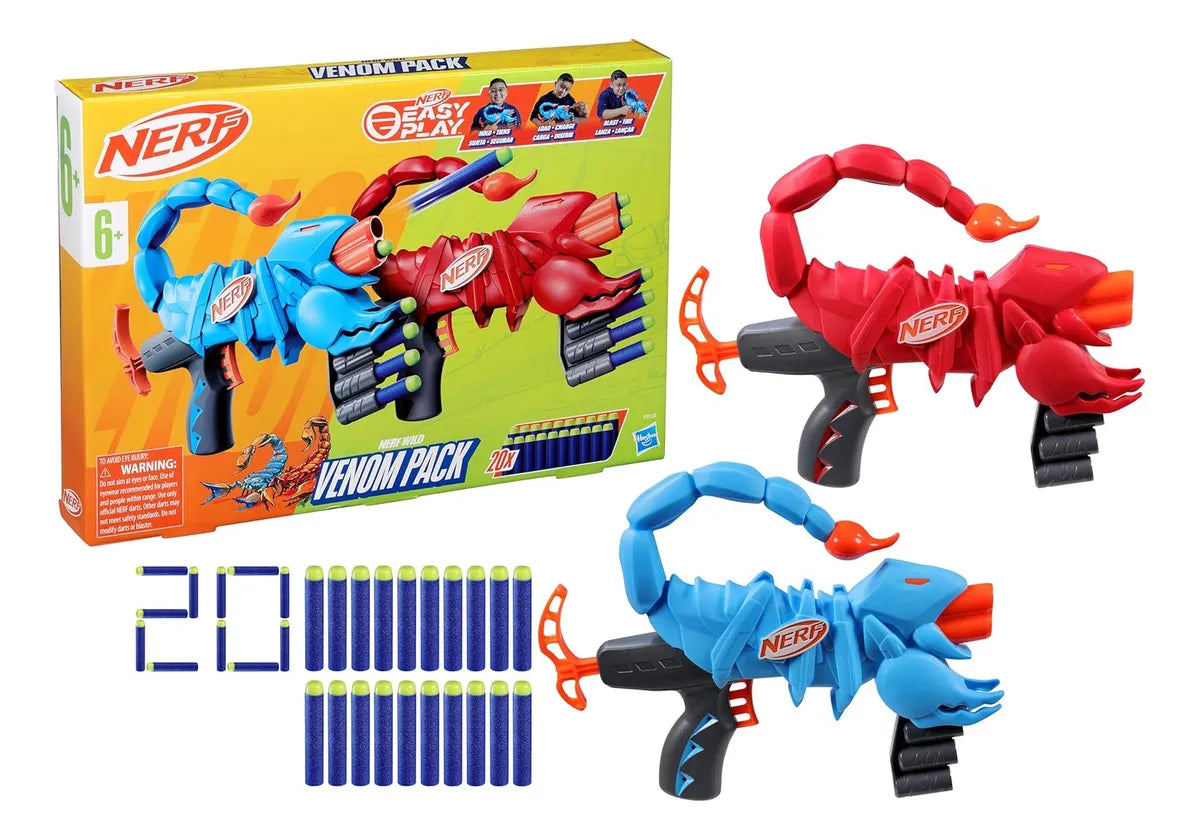 Nerf Wild Venom Pack de Hasbro con 2 lanzadores y 40 dardos