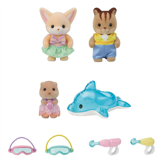Set Amigos de la Guardería Trío Divertido en la Piscina Sylvanian Families
