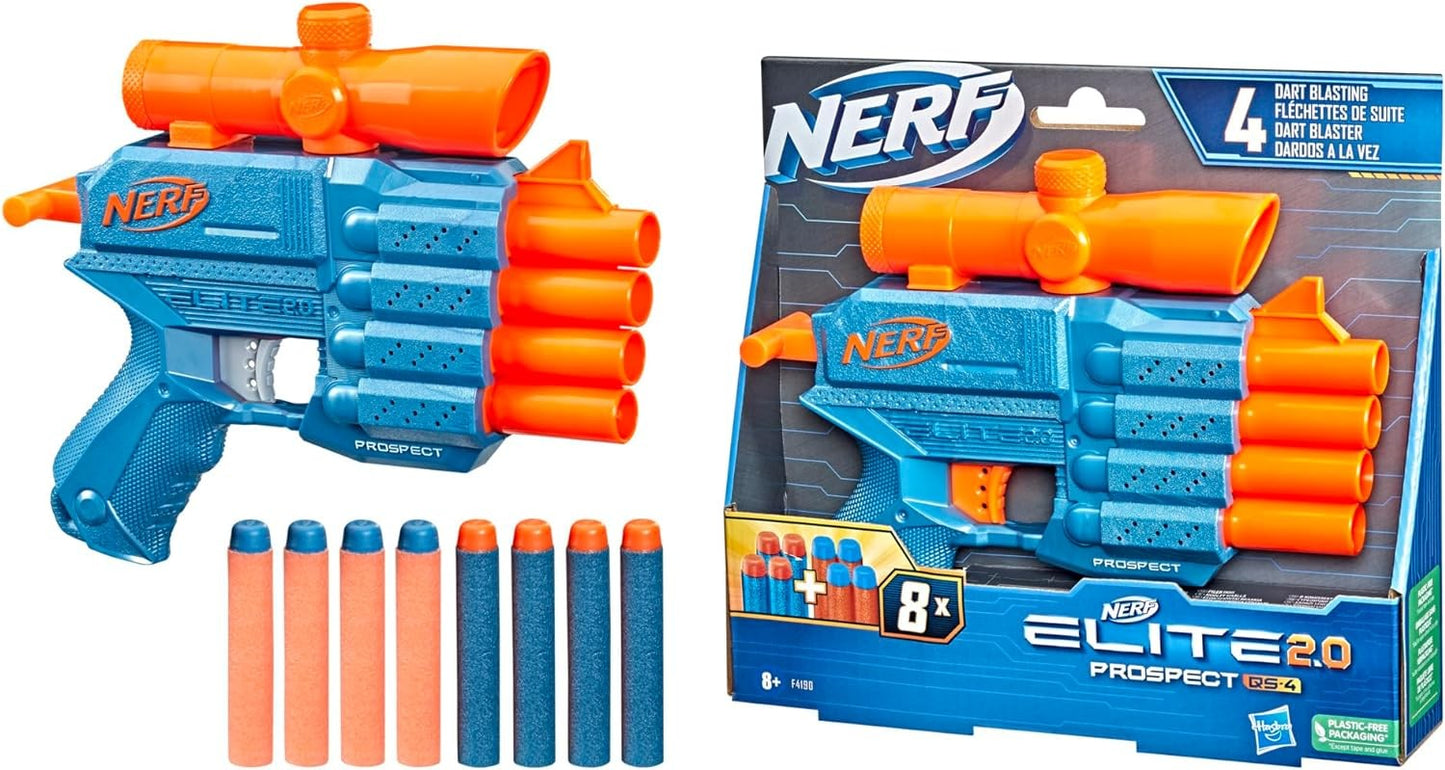 Nerf Elite 2.0 Prospect QS-4 de 8 dardos.