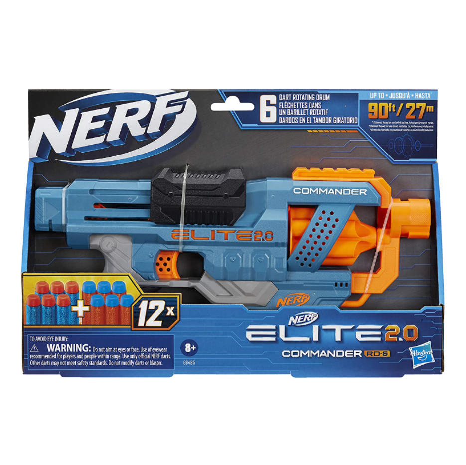 Nerf Elite 2.0 Commander RD-6 de 12 dardos.